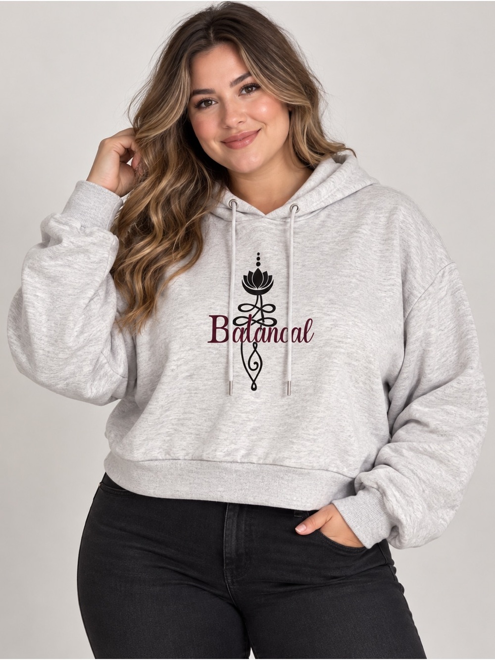 Active USA Light Gray Botanical Logo Hoodie